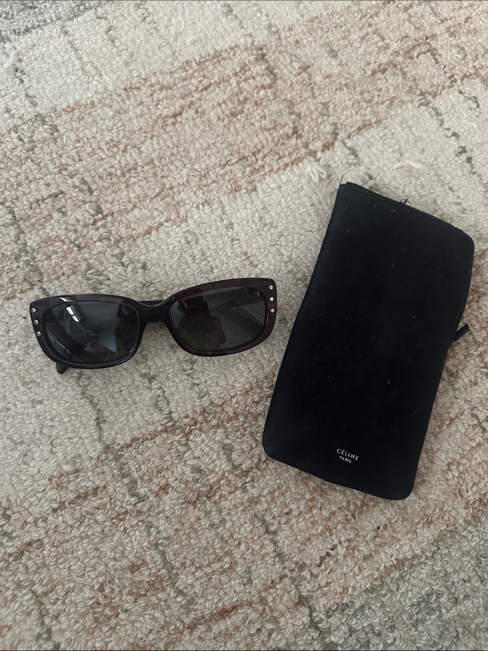 Celine Black Sunglasses with Stud Accents